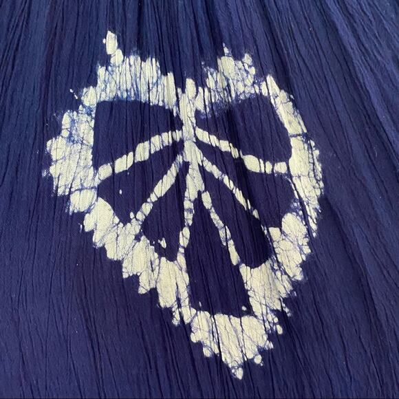 Navy Tie-dyed Embroidered Boho Maxi Dress Coverup - Picture 7 of 8